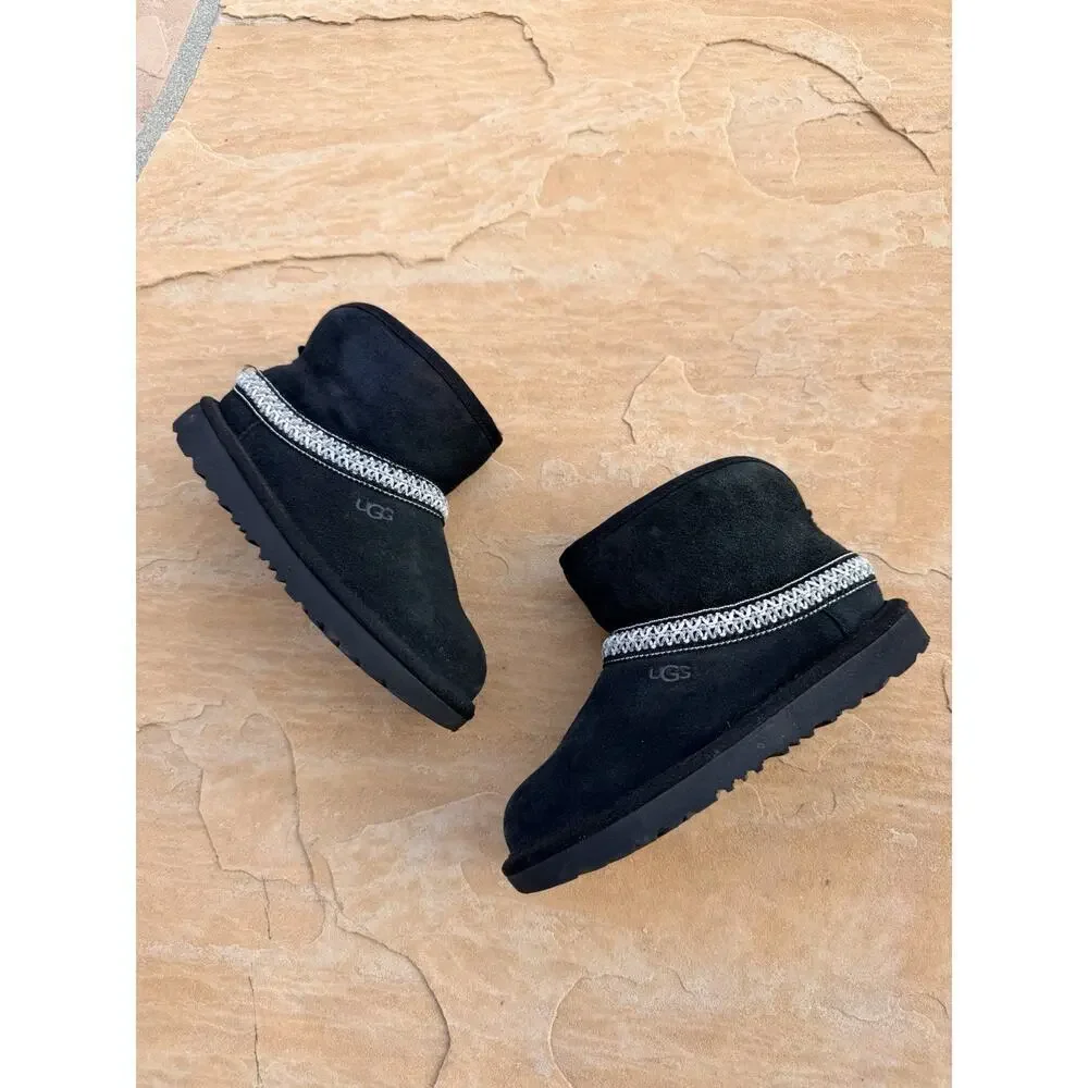 UGG Kids Tasman Ii Slipper | Black | 1019066K-BLK | Authentic Size 12